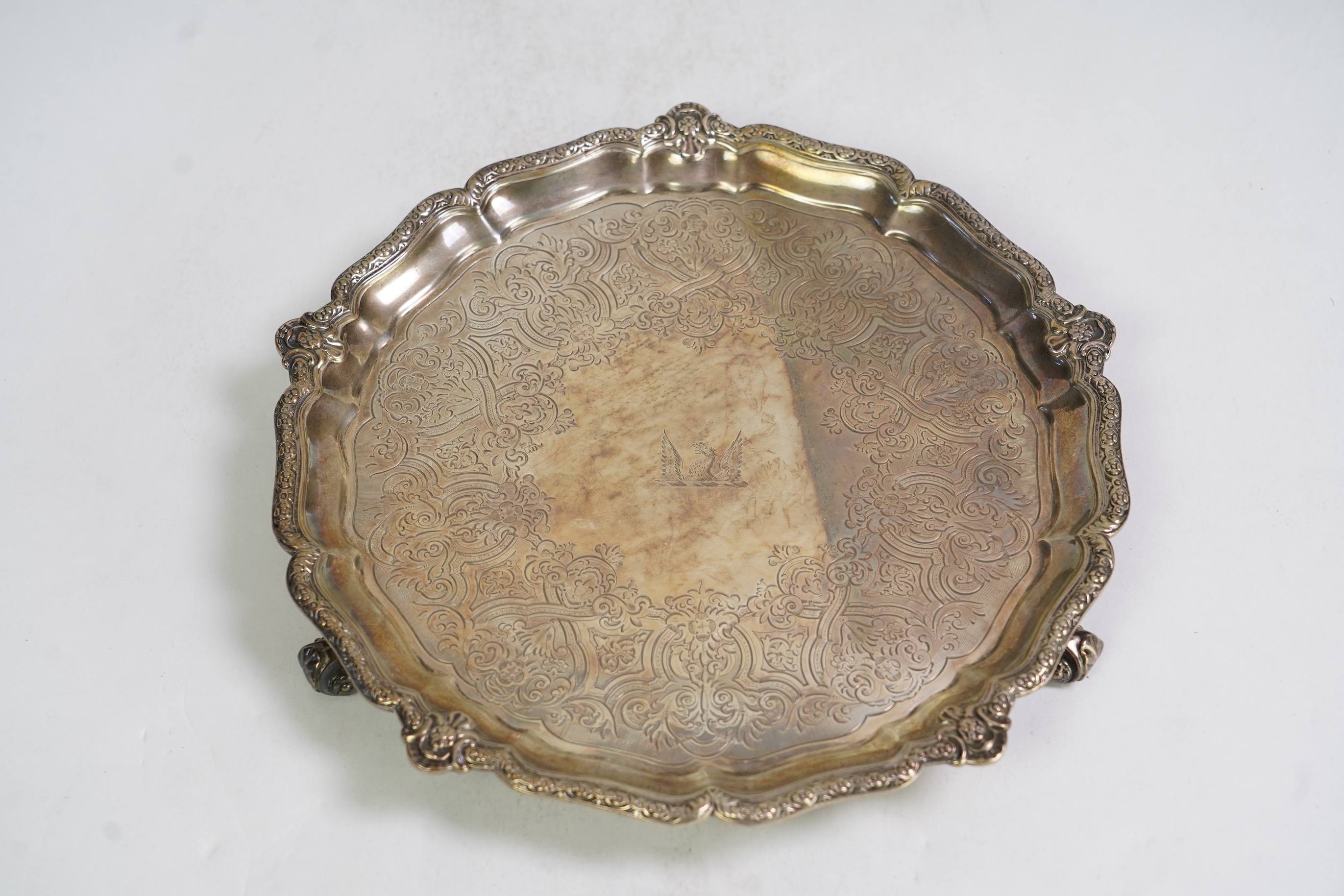 A Victorian silver salver by R & S Garrard & Co